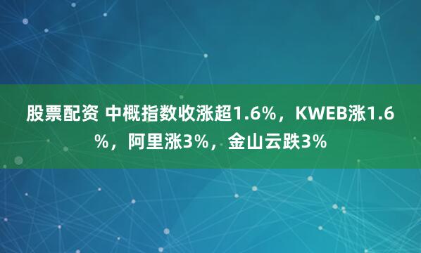 股票配资 中概指数收涨超1.6%，KWEB涨1.6%，阿里涨3%，金山云跌3%